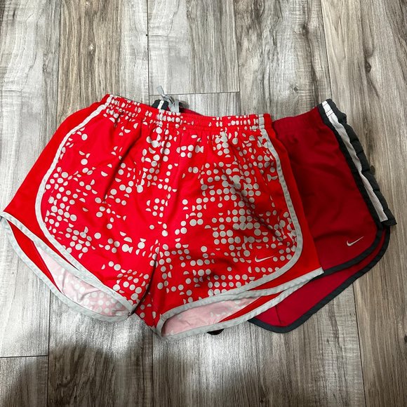 Nike Pants - Nike Women's DRI-FIT Tempo Running Shorts 3" Bundle Lot Of 2 Red & Pink Size S